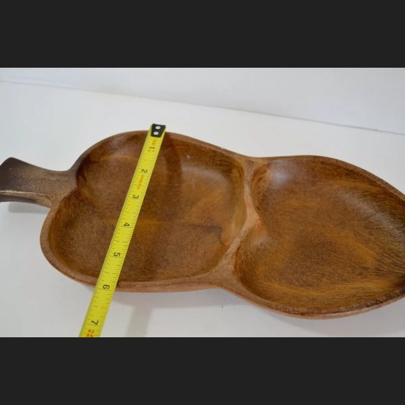 Handcrafted In Italy Wooden Carved Dish Tray Vintage - Picture 10 of 10